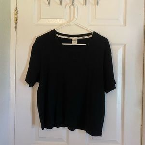 Black ribbed high neck top